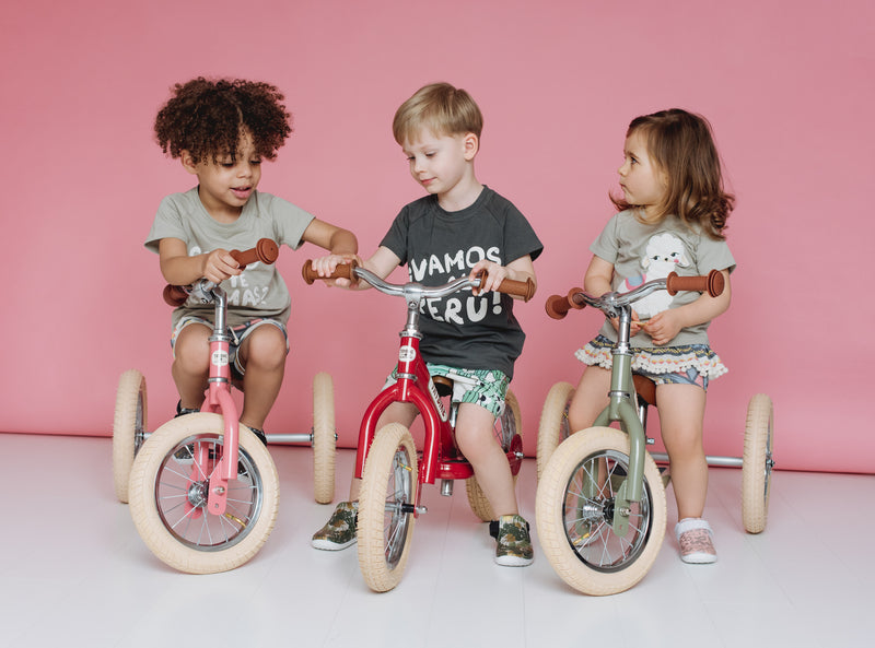 Trybike | Bicicleta Vintage din Otel Fara Pedale | Rosu